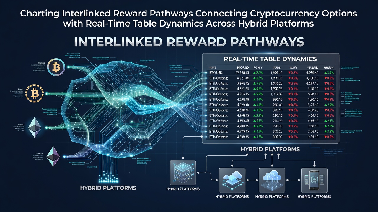 Diagram showing cryptocurrency reward pathways connecting to live table game interfaces on hybrid platforms