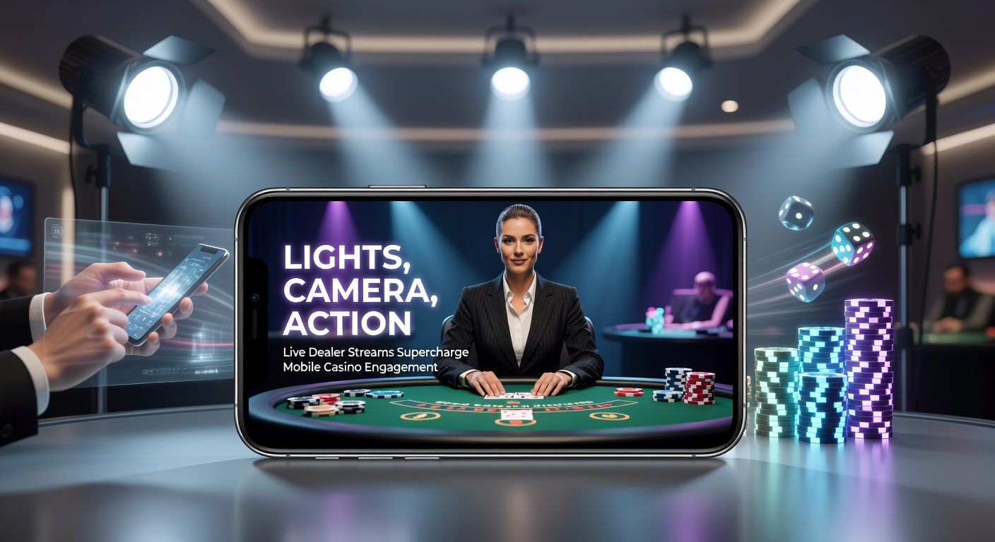 A vibrant live dealer blackjack table streamed directly to a mobile screen, capturing the thrill of cards flipping and chips stacking in real time
