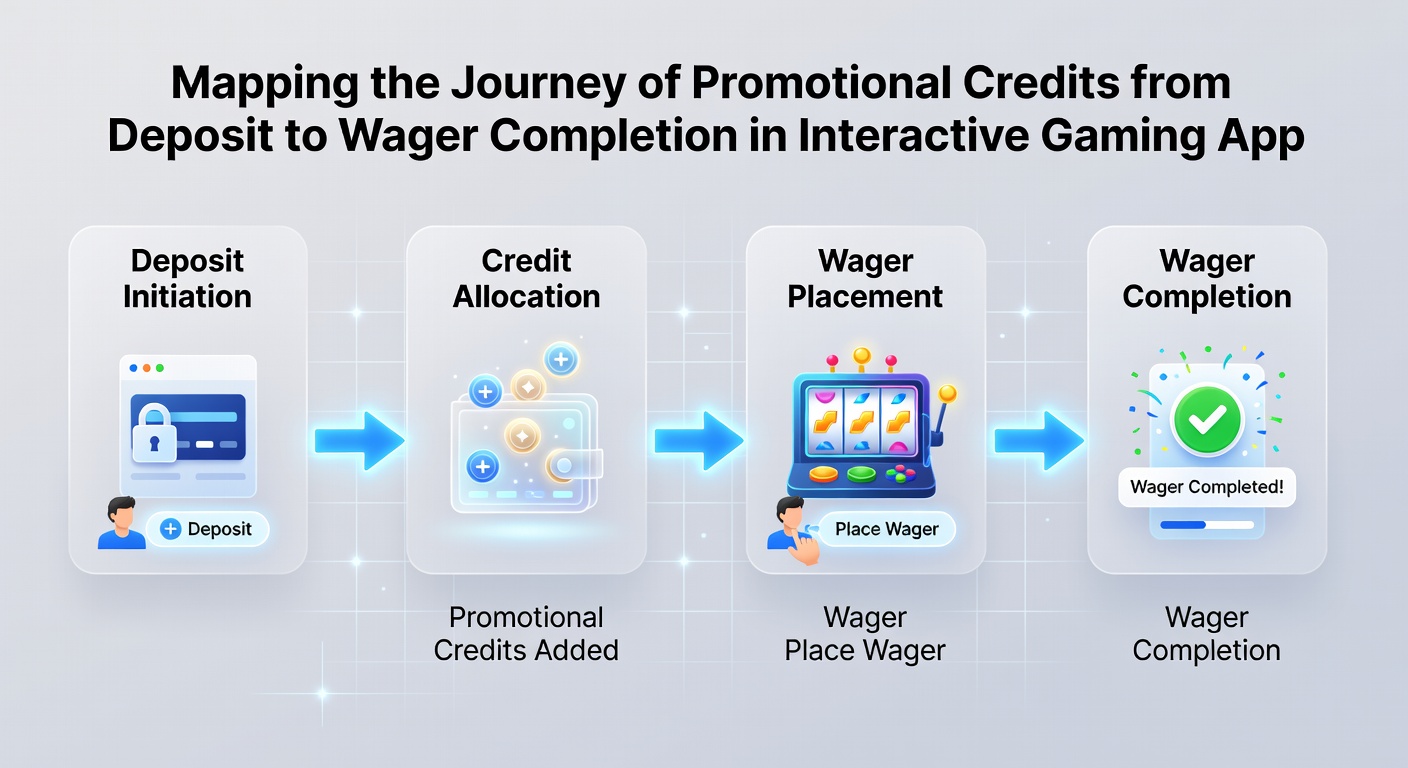 Mobile app interface showing real-time tracking of promotional credit wagering progress and balance details