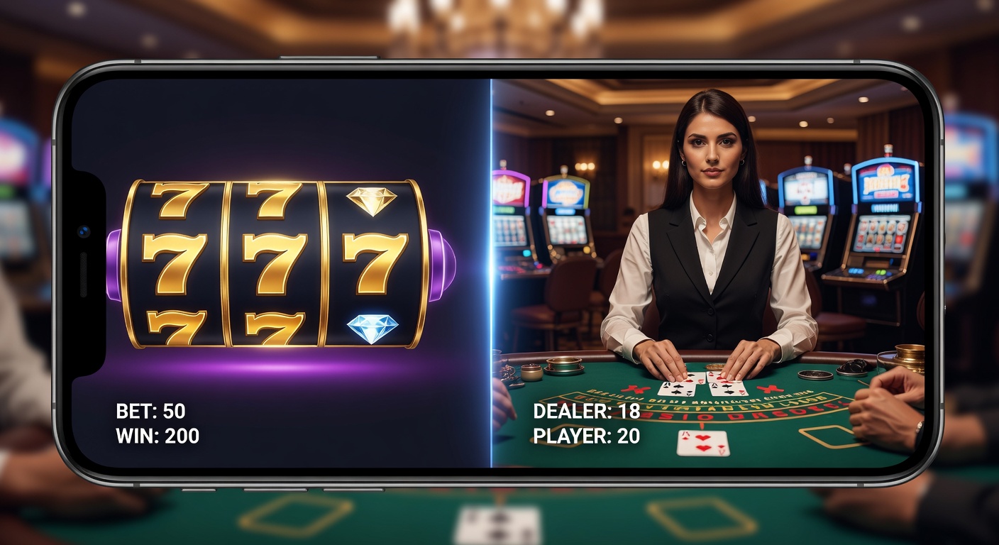 Close-up view of a mobile navigation bar with icons for reels, live tables, and bingo grids allowing instant format changes