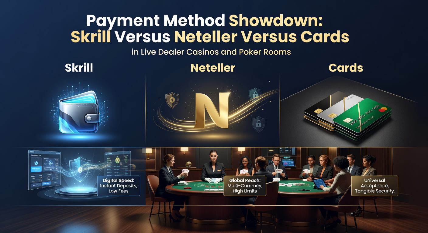 Comparison chart of withdrawal times for Skrill, Neteller, and cards in a poker room setting