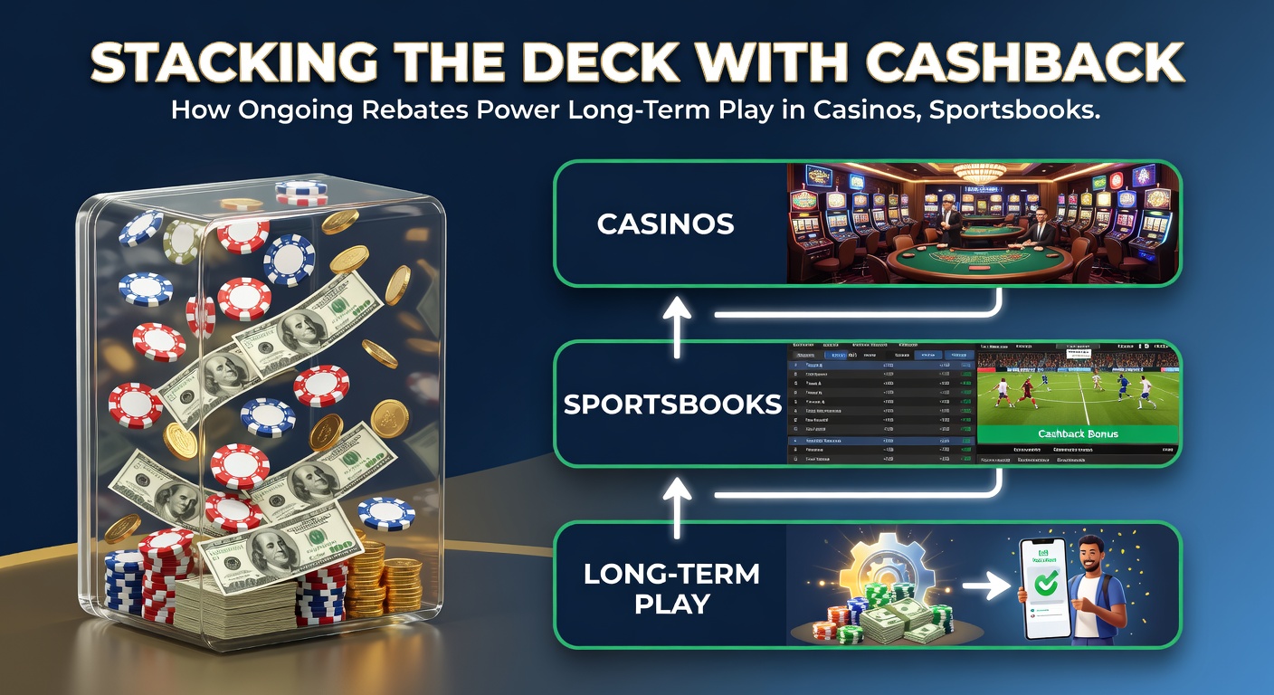 Illustration of a sportsbook interface displaying cashback notifications amid live odds for football matches and basketball games, emphasizing rebate-driven sustained betting