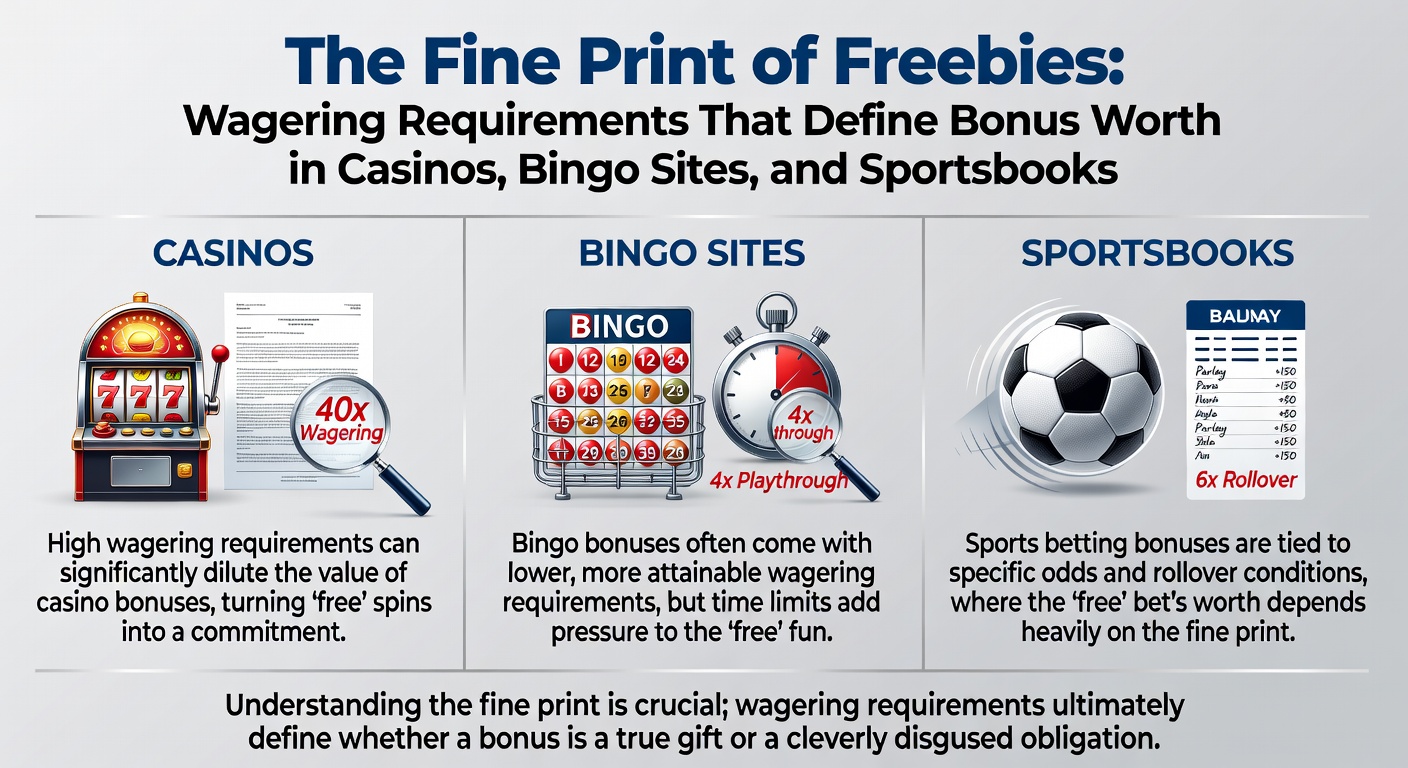 Close-up of fine print on a casino bonus terms document, highlighting wagering requirement clauses with a magnifying glass overlay