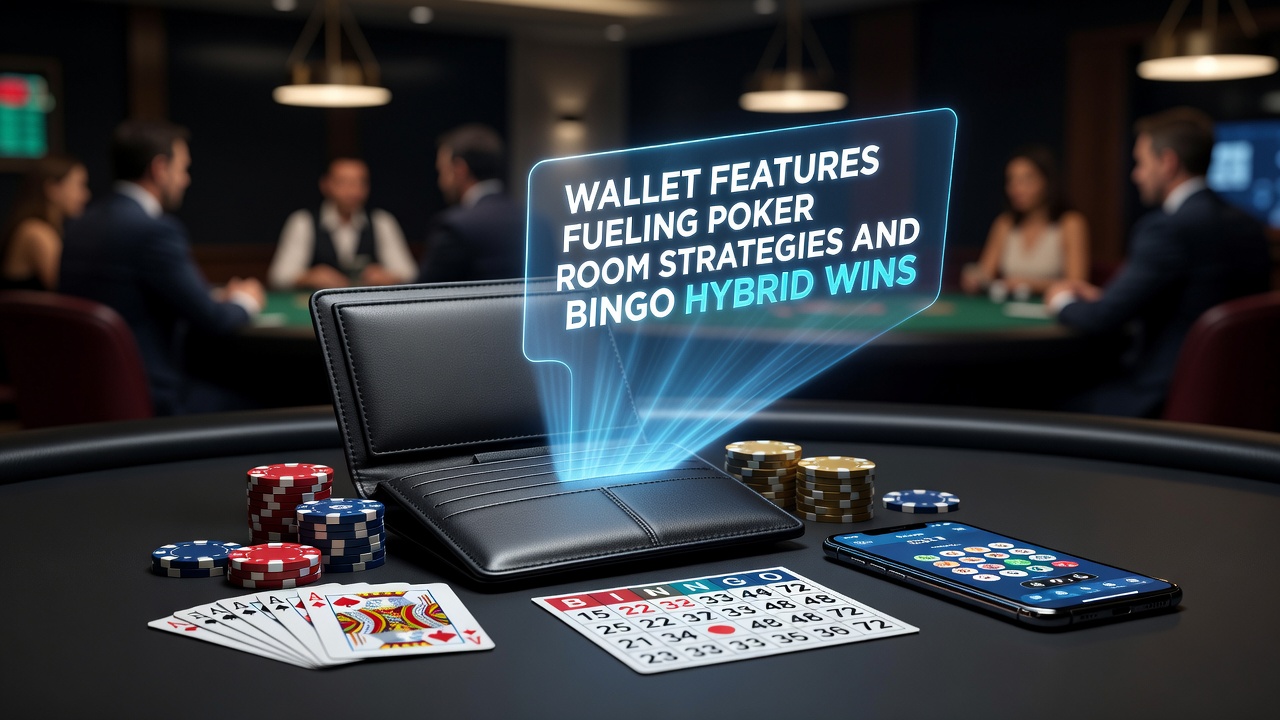 Digital wallet interface displaying poker and bingo transaction options on a mobile screen